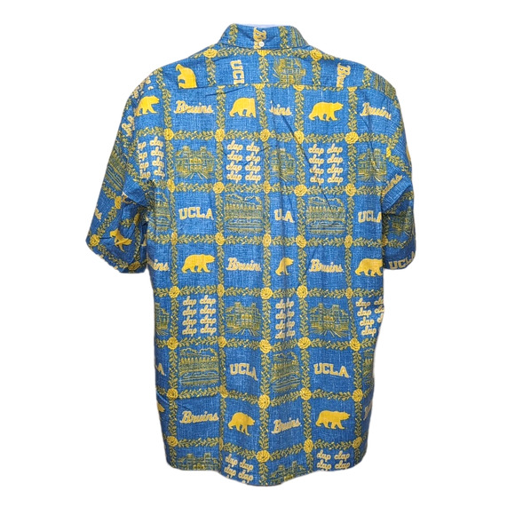 Reyn Spooner University UCLA Bruins Hawaiian Shirt Mens XL Blue Gold NEW NWT - Picture 2 of 15